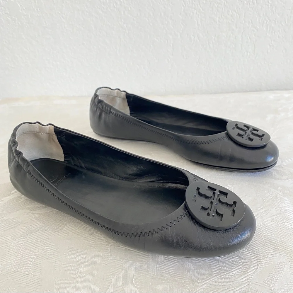 Tory Burch black leather Claire Ballet Flat